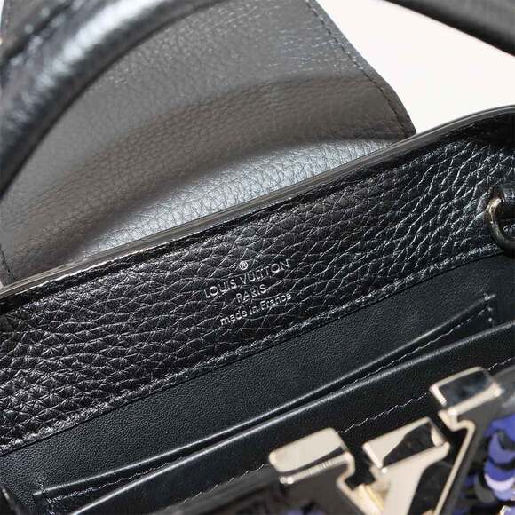 Louis Vuitton Capucines Shoulder Bag Taurillon Sequins Black - Picture 8 of 9